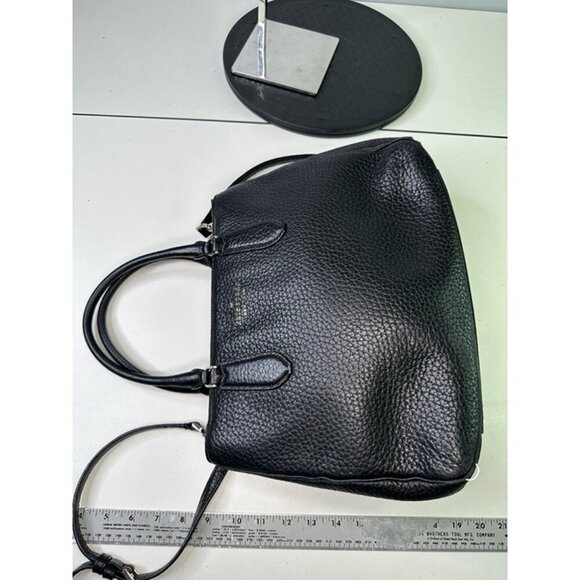 For Repair - Kate Spade Leighton Large Satchel Tote Black Pebbled Leather Purse - Picture 11 of 12